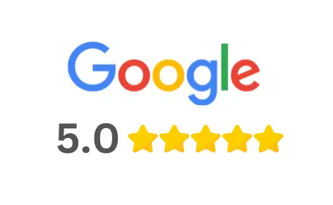 Google Logo And 5 Star Review Rate