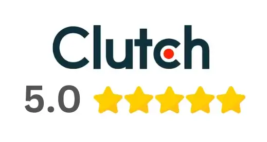 Clutch Logo And 5 Star Reviews