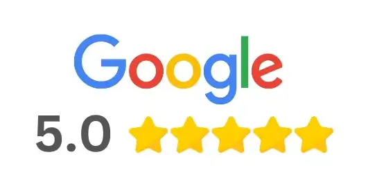 Google Logo And 5 Star Review Rate