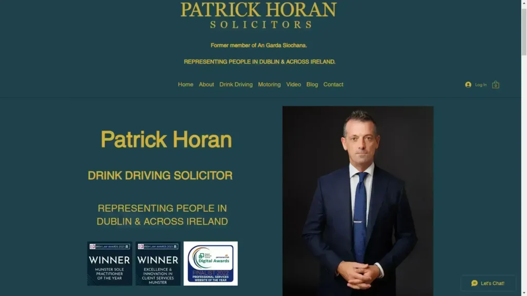 Patrick Horan Solicitors Website Hero Section And Logo