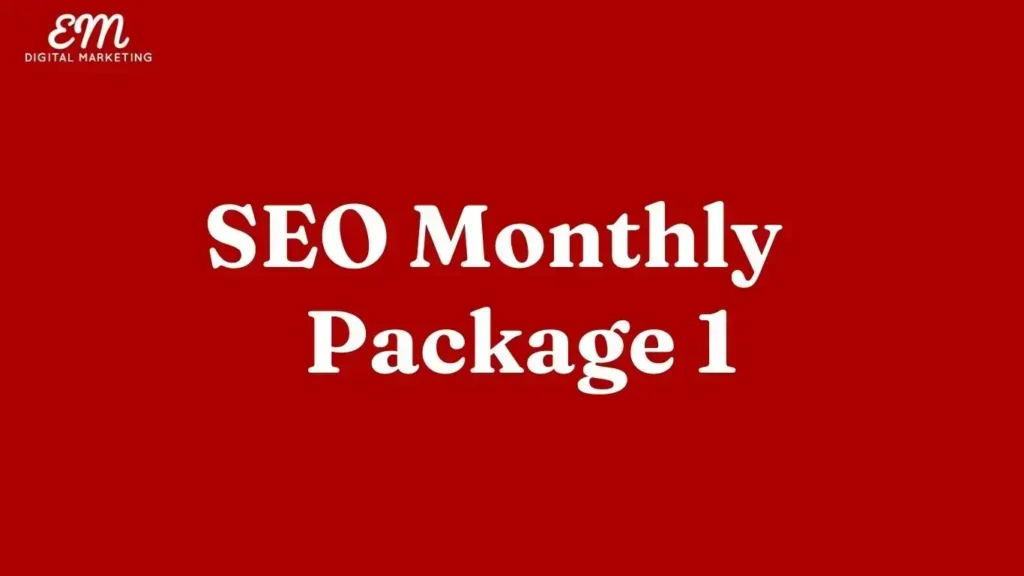 Seo Monthly Package 1 In Red Background