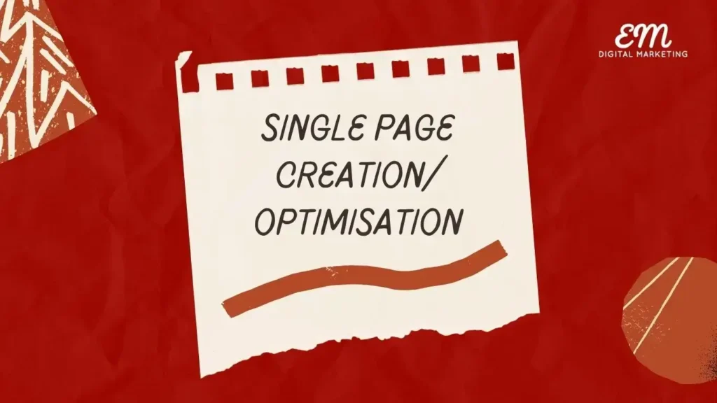 Single Page Creation/Optimisation On A Piece Of Paper And Red Background