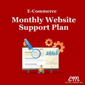 ECommerce website support plan. logo and image